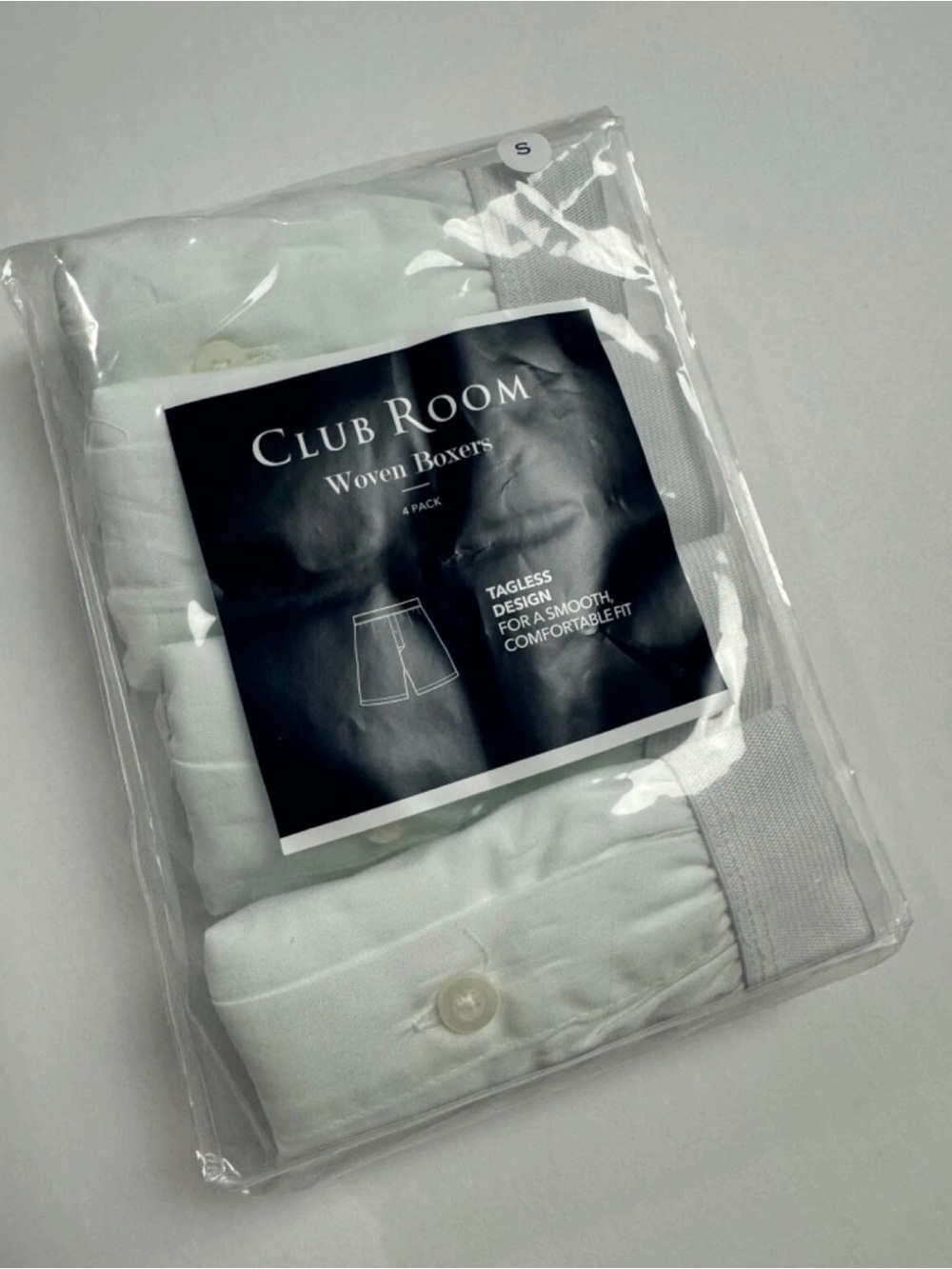 Club Room White Woven Boxers - 4-Pack Classic Set sz. Small